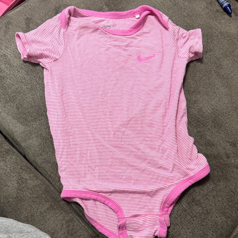 Nike Kids Pink Striped Bodysuit
